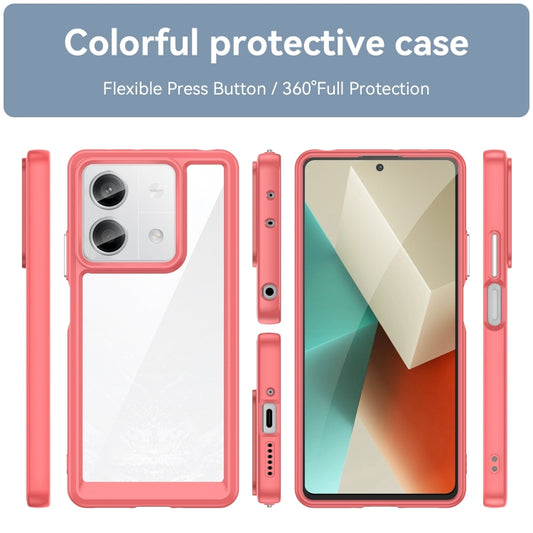 For Xiaomi Redmi Note 13 5G Colorful Series Acrylic Hybrid TPU Phone Case(Red) - Xiaomi Cases by buy2fix | Online Shopping UK | buy2fix