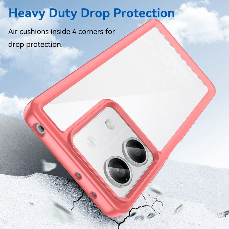 For Xiaomi Redmi Note 13 5G Colorful Series Acrylic Hybrid TPU Phone Case(Red) - Xiaomi Cases by buy2fix | Online Shopping UK | buy2fix