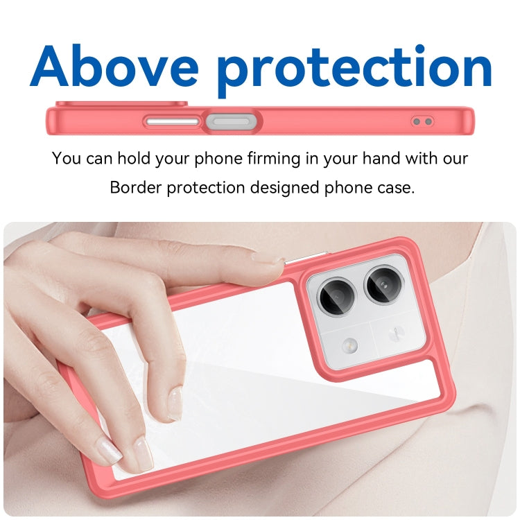 For Xiaomi Redmi Note 13 5G Colorful Series Acrylic Hybrid TPU Phone Case(Red) - Xiaomi Cases by buy2fix | Online Shopping UK | buy2fix