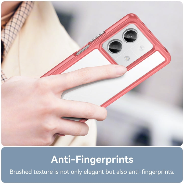 For Xiaomi Redmi Note 13 5G Colorful Series Acrylic Hybrid TPU Phone Case(Red) - Xiaomi Cases by buy2fix | Online Shopping UK | buy2fix