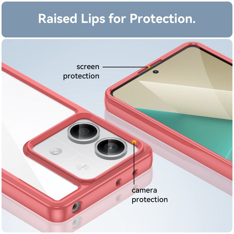 For Xiaomi Redmi Note 13 5G Colorful Series Acrylic Hybrid TPU Phone Case(Red) - Xiaomi Cases by buy2fix | Online Shopping UK | buy2fix