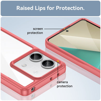 For Xiaomi Redmi Note 13 5G Colorful Series Acrylic Hybrid TPU Phone Case(Red) - Xiaomi Cases by buy2fix | Online Shopping UK | buy2fix