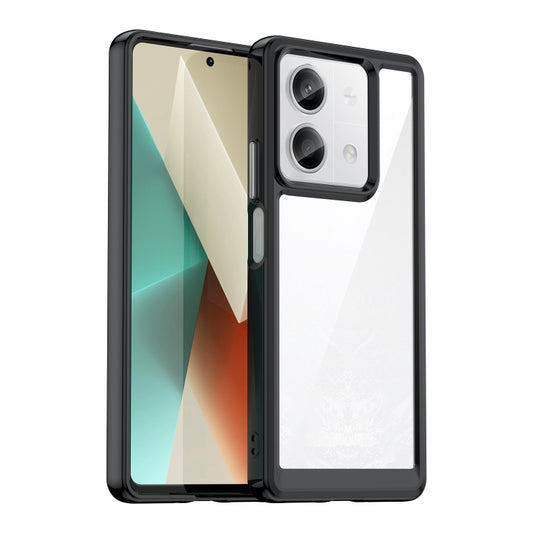 For Xiaomi Redmi Note 13 5G Colorful Series Acrylic Hybrid TPU Phone Case(Black) - Xiaomi Cases by buy2fix | Online Shopping UK | buy2fix