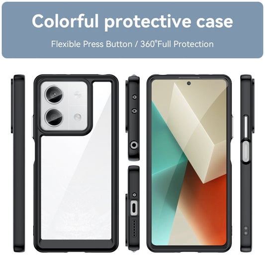 For Xiaomi Redmi Note 13 5G Colorful Series Acrylic Hybrid TPU Phone Case(Black) - Xiaomi Cases by buy2fix | Online Shopping UK | buy2fix