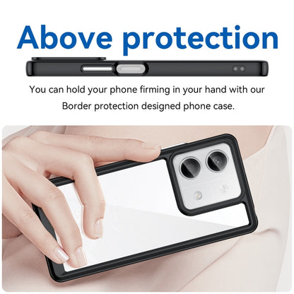 For Xiaomi Redmi Note 13 5G Colorful Series Acrylic Hybrid TPU Phone Case(Black) - Xiaomi Cases by buy2fix | Online Shopping UK | buy2fix