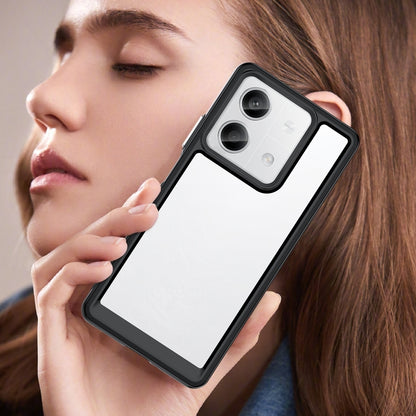For Xiaomi Redmi Note 13 5G Colorful Series Acrylic Hybrid TPU Phone Case(Black) - Xiaomi Cases by buy2fix | Online Shopping UK | buy2fix