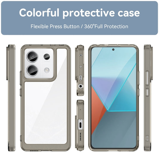 For Xiaomi Redmi Note 13 Pro 5G Colorful Series Acrylic Hybrid TPU Phone Case(Transparent Grey) - Xiaomi Cases by buy2fix | Online Shopping UK | buy2fix