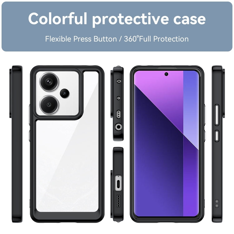 For Xiaomi Redmi Note 13 Pro+ Colorful Series Acrylic Hybrid TPU Phone Case(Black) - Xiaomi Cases by buy2fix | Online Shopping UK | buy2fix