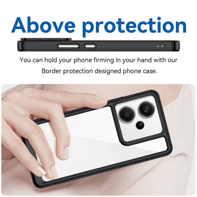 For Xiaomi Redmi Note 13 Pro+ Colorful Series Acrylic Hybrid TPU Phone Case(Black) - Xiaomi Cases by buy2fix | Online Shopping UK | buy2fix