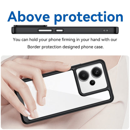 For Xiaomi Redmi Note 13 Pro+ Colorful Series Acrylic Hybrid TPU Phone Case(Black) - Xiaomi Cases by buy2fix | Online Shopping UK | buy2fix