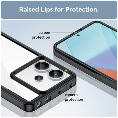 For Xiaomi Redmi Note 13 Pro+ Colorful Series Acrylic Hybrid TPU Phone Case(Black) - Xiaomi Cases by buy2fix | Online Shopping UK | buy2fix