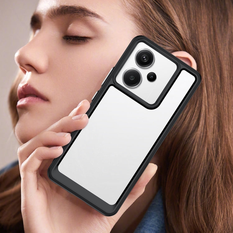 For Xiaomi Redmi Note 13 Pro+ Colorful Series Acrylic Hybrid TPU Phone Case(Black) - Xiaomi Cases by buy2fix | Online Shopping UK | buy2fix