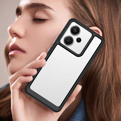 For Xiaomi Redmi Note 13 Pro+ Colorful Series Acrylic Hybrid TPU Phone Case(Black) - Xiaomi Cases by buy2fix | Online Shopping UK | buy2fix