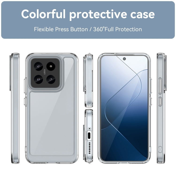 For Xiaomi 14 Colorful Series Acrylic Hybrid TPU Phone Case(Transparent) - Xiaomi Cases by buy2fix | Online Shopping UK | buy2fix