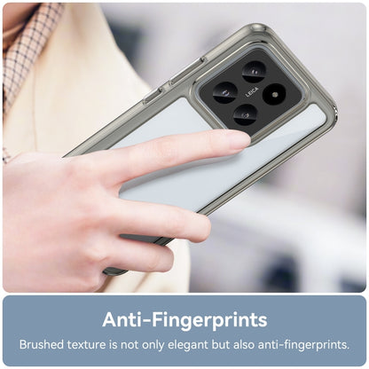 For Xiaomi 14 Colorful Series Acrylic Hybrid TPU Phone Case(Transparent Grey) - Xiaomi Cases by buy2fix | Online Shopping UK | buy2fix