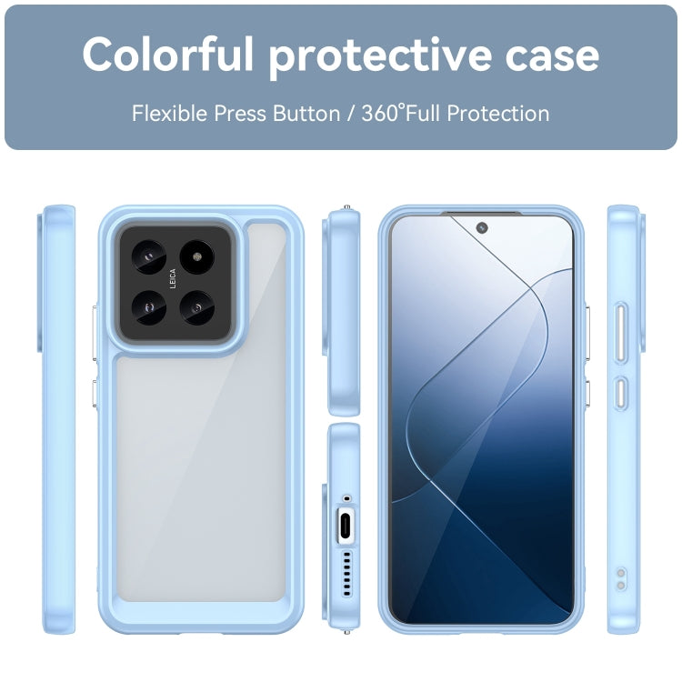 For Xiaomi 14 Colorful Series Acrylic Hybrid TPU Phone Case(Blue) - Xiaomi Cases by buy2fix | Online Shopping UK | buy2fix