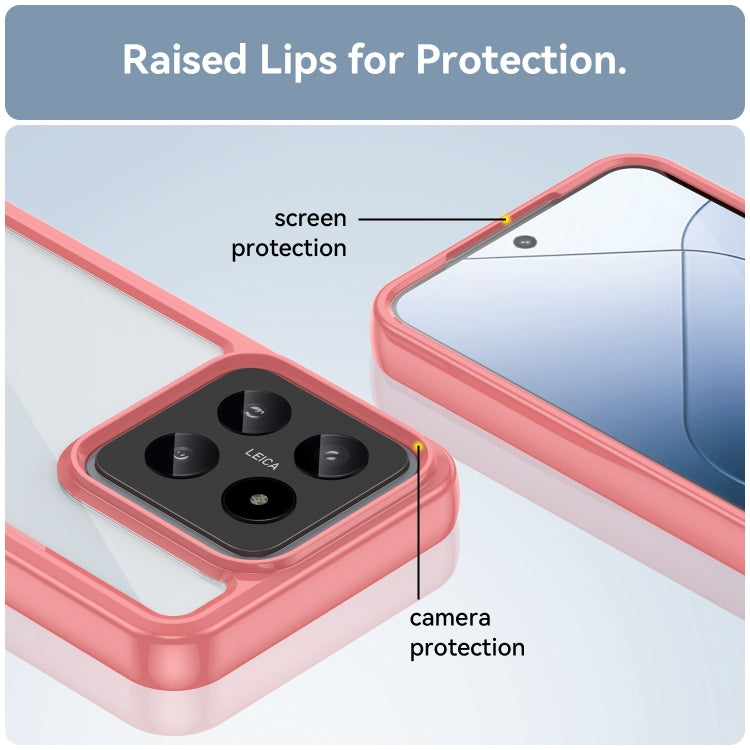 For Xiaomi 14 Colorful Series Acrylic Hybrid TPU Phone Case(Red) - Xiaomi Cases by buy2fix | Online Shopping UK | buy2fix