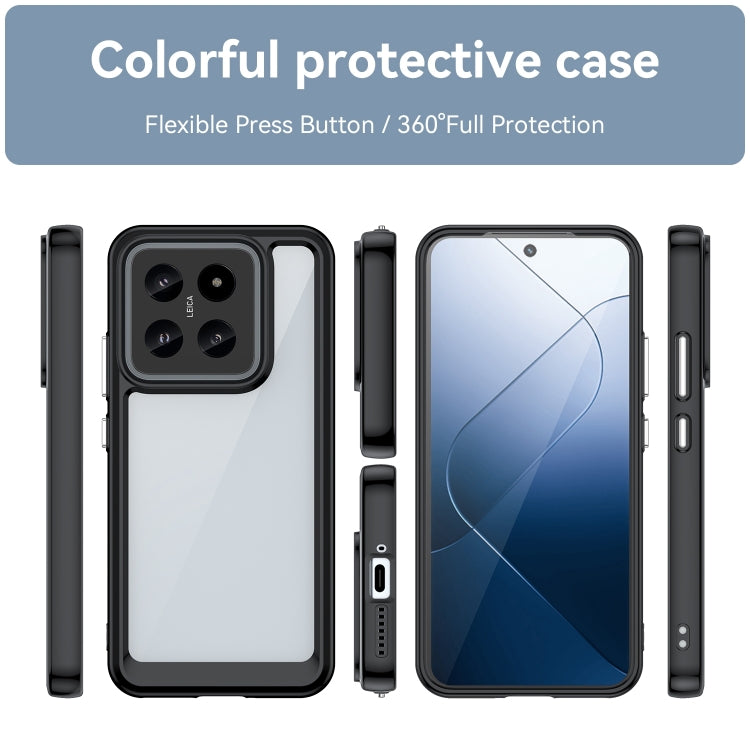 For Xiaomi 14 Colorful Series Acrylic Hybrid TPU Phone Case(Black) - Xiaomi Cases by buy2fix | Online Shopping UK | buy2fix