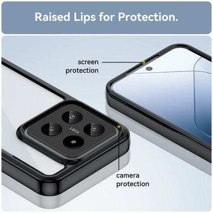 For Xiaomi 14 Colorful Series Acrylic Hybrid TPU Phone Case(Black) - Xiaomi Cases by buy2fix | Online Shopping UK | buy2fix