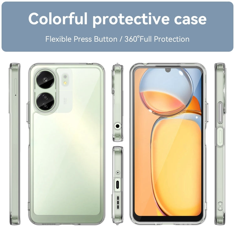 For Xiaomi Redmi 13C 4G Colorful Series Acrylic Hybrid TPU Phone Case(Transparent) by buy2fix