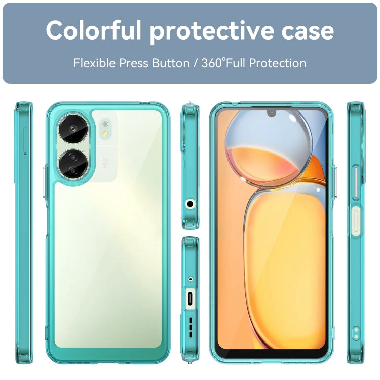 For Xiaomi Redmi 13C 4G Colorful Series Acrylic Hybrid TPU Phone Case(Transparent Blue) by buy2fix