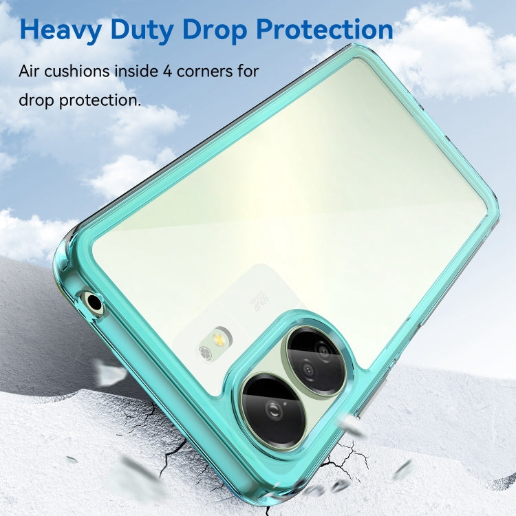 For Xiaomi Redmi 13C 4G Colorful Series Acrylic Hybrid TPU Phone Case(Transparent Blue) by buy2fix