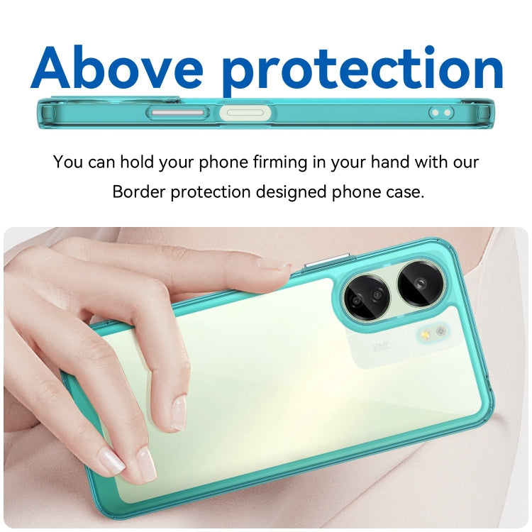 For Xiaomi Redmi 13C 4G Colorful Series Acrylic Hybrid TPU Phone Case(Transparent Blue) by buy2fix
