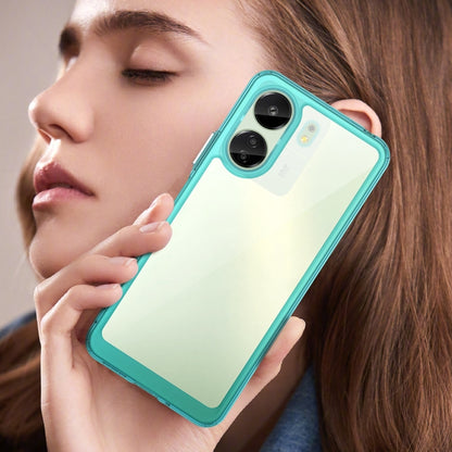 For Xiaomi Redmi 13C 4G Colorful Series Acrylic Hybrid TPU Phone Case(Transparent Blue) by buy2fix