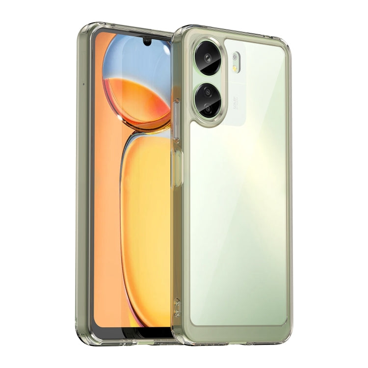 For Xiaomi Redmi 13C 4G Colorful Series Acrylic Hybrid TPU Phone Case(Transparent Grey) by buy2fix