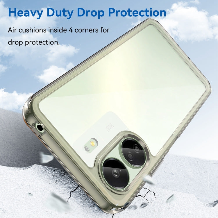 For Xiaomi Redmi 13C 4G Colorful Series Acrylic Hybrid TPU Phone Case(Transparent Grey) by buy2fix