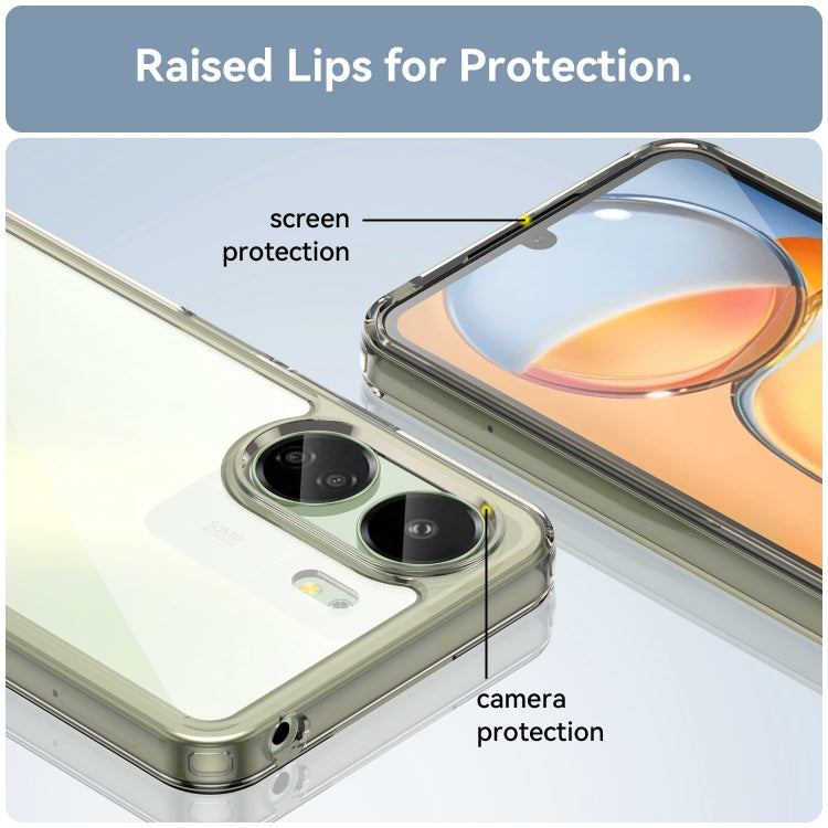 For Xiaomi Redmi 13C 4G Colorful Series Acrylic Hybrid TPU Phone Case(Transparent Grey) by buy2fix