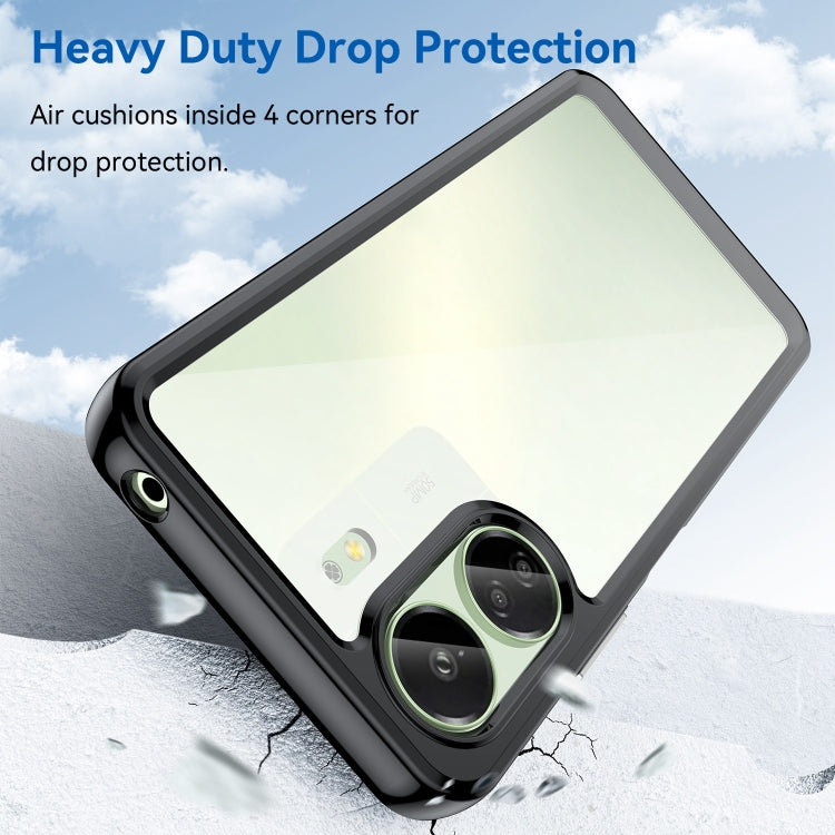 For Xiaomi Redmi 13C 4G Colorful Series Acrylic Hybrid TPU Phone Case(Black) by buy2fix