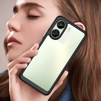 For Xiaomi Redmi 13C 4G Colorful Series Acrylic Hybrid TPU Phone Case(Black) by buy2fix