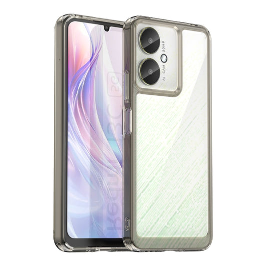 For Xiaomi Poco M6 5G Colorful Series Acrylic Hybrid TPU Phone Case(Transparent Grey) - Xiaomi Cases by buy2fix | Online Shopping UK | buy2fix