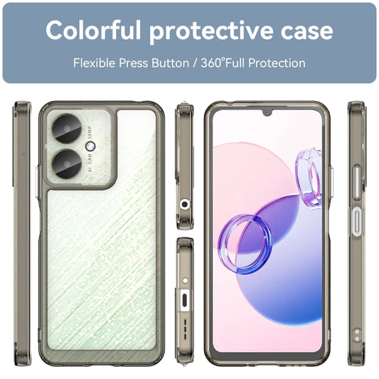 For Xiaomi Poco M6 5G Colorful Series Acrylic Hybrid TPU Phone Case(Transparent Grey) - Xiaomi Cases by buy2fix | Online Shopping UK | buy2fix