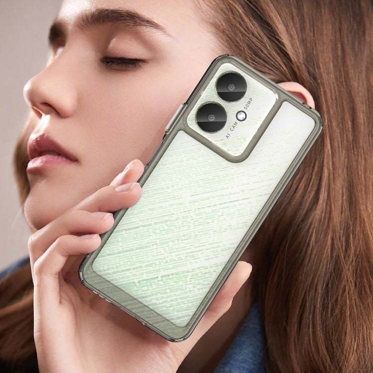 For Xiaomi Poco M6 5G Colorful Series Acrylic Hybrid TPU Phone Case(Transparent Grey) - Xiaomi Cases by buy2fix | Online Shopping UK | buy2fix