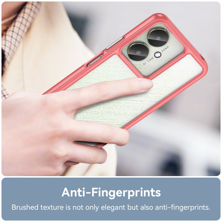 For Xiaomi Poco M6 5G Colorful Series Acrylic Hybrid TPU Phone Case(Red) - Xiaomi Cases by buy2fix | Online Shopping UK | buy2fix