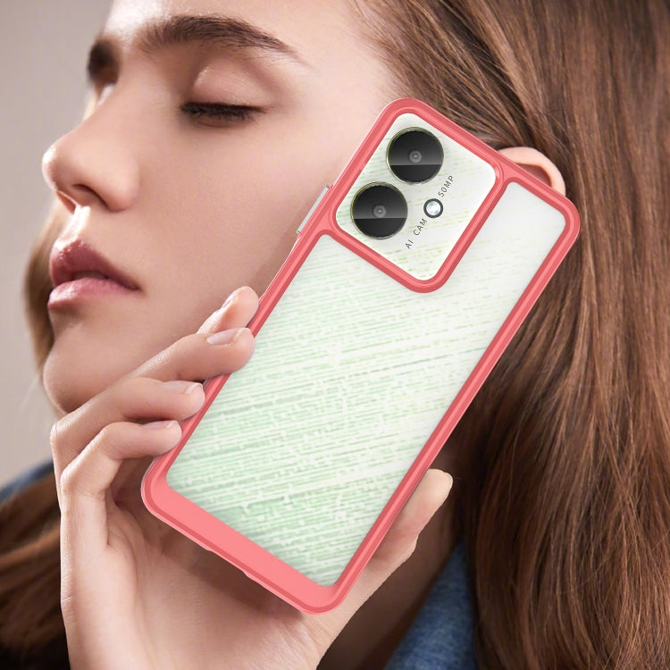 For Xiaomi Poco M6 5G Colorful Series Acrylic Hybrid TPU Phone Case(Red) - Xiaomi Cases by buy2fix | Online Shopping UK | buy2fix