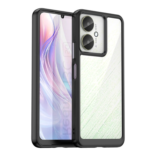 For Xiaomi Poco M6 5G Colorful Series Acrylic Hybrid TPU Phone Case(Black) - Xiaomi Cases by buy2fix | Online Shopping UK | buy2fix