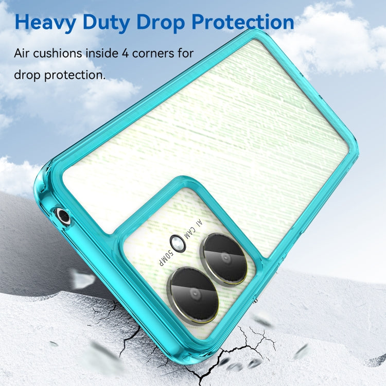 For Xiaomi Redmi 13C 5G Colorful Series Acrylic Hybrid TPU Phone Case(Transparent Blue) by buy2fix