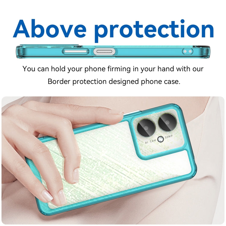 For Xiaomi Redmi 13C 5G Colorful Series Acrylic Hybrid TPU Phone Case(Transparent Blue) by buy2fix