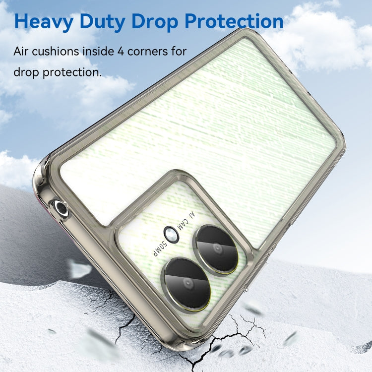 For Xiaomi Redmi 13C 5G Colorful Series Acrylic Hybrid TPU Phone Case(Transparent Grey) by buy2fix