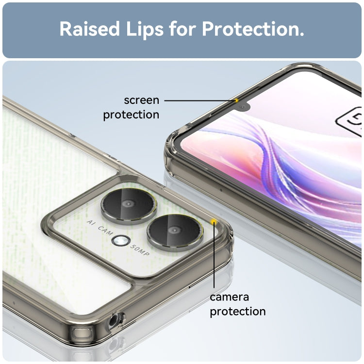 For Xiaomi Redmi 13C 5G Colorful Series Acrylic Hybrid TPU Phone Case(Transparent Grey) by buy2fix