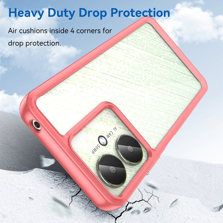 For Xiaomi Redmi 13C 5G Colorful Series Acrylic Hybrid TPU Phone Case(Red) by buy2fix