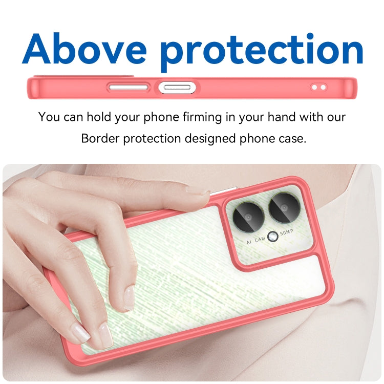 For Xiaomi Redmi 13C 5G Colorful Series Acrylic Hybrid TPU Phone Case(Red) by buy2fix