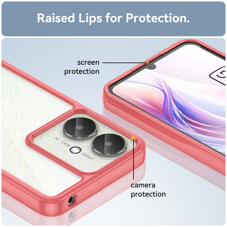 For Xiaomi Redmi 13C 5G Colorful Series Acrylic Hybrid TPU Phone Case(Red) by buy2fix