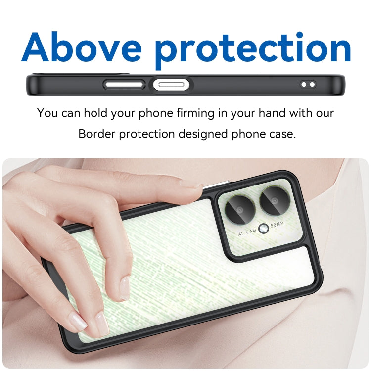 For Xiaomi Redmi 13C 5G Colorful Series Acrylic Hybrid TPU Phone Case(Black) by buy2fix