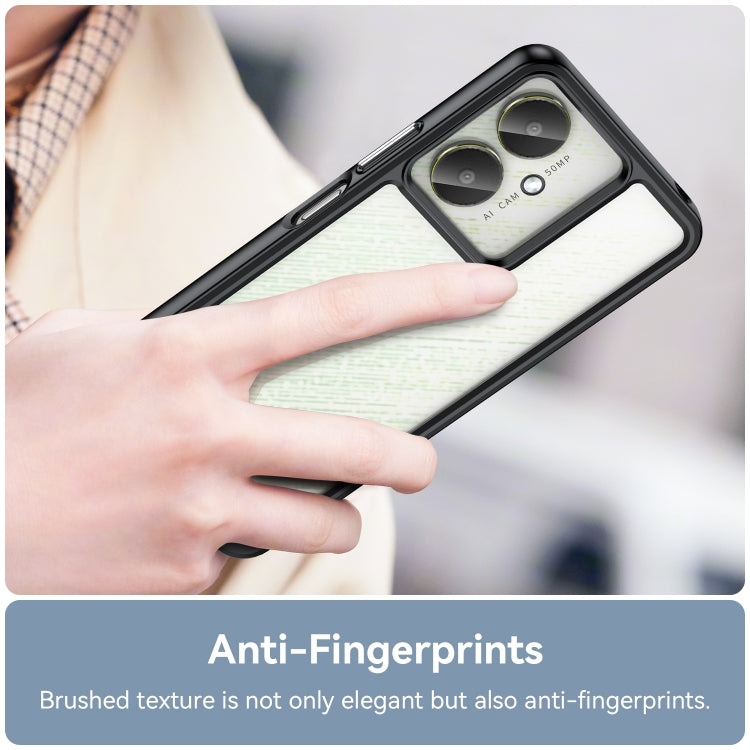 For Xiaomi Redmi 13C 5G Colorful Series Acrylic Hybrid TPU Phone Case(Black) by buy2fix