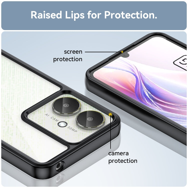 For Xiaomi Redmi 13C 5G Colorful Series Acrylic Hybrid TPU Phone Case(Black) by buy2fix