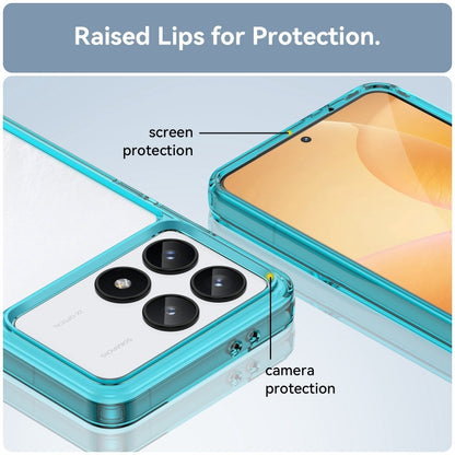 For Xiaomi Redmi K70 Colorful Series Acrylic Hybrid TPU Phone Case(Transparent Blue) by buy2fix